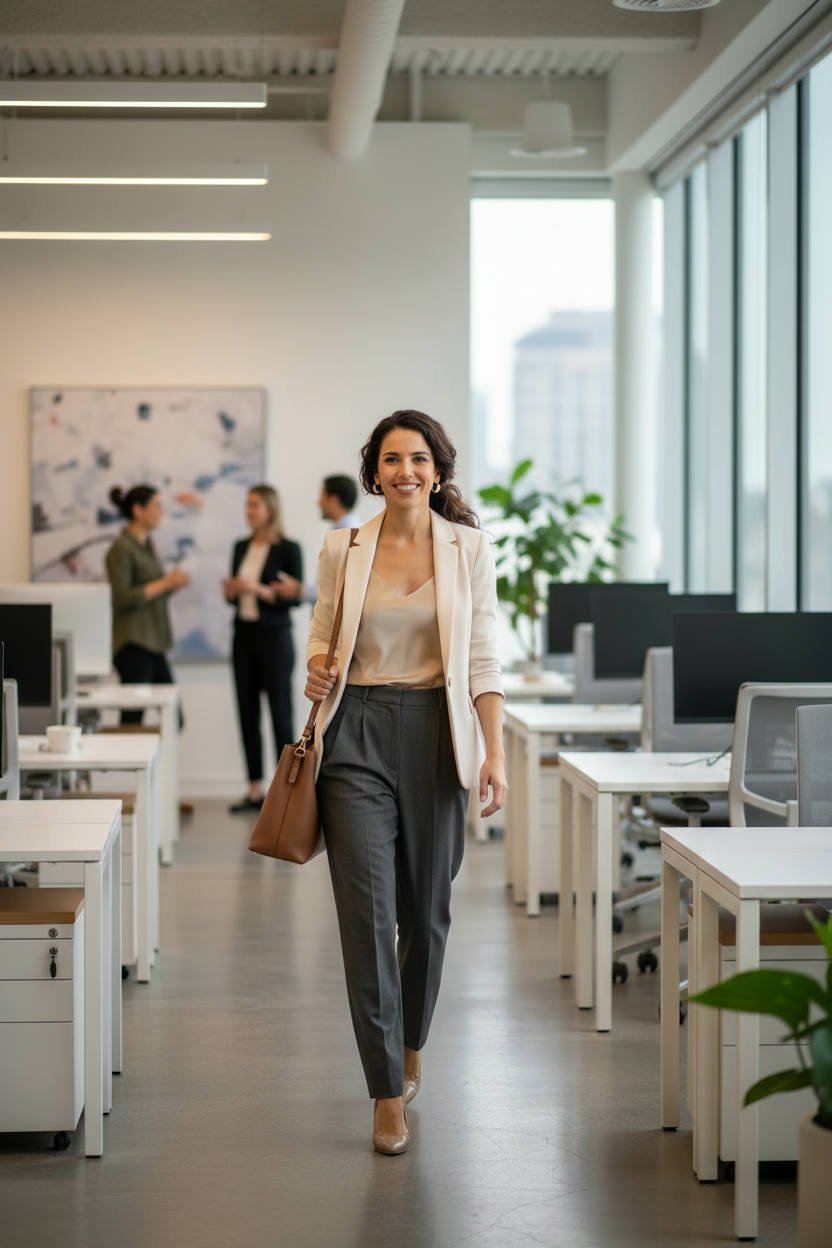 Professional taking a movement break during the workday